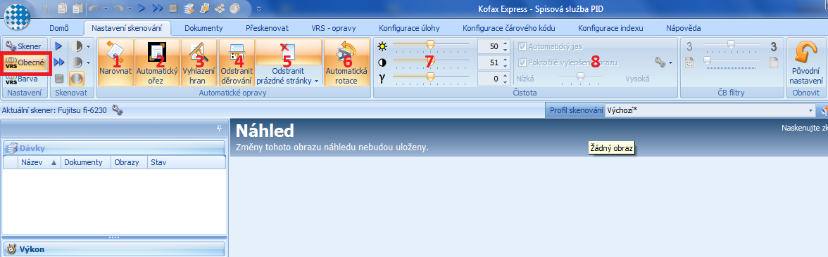 Nastavení VRS korekcí obrazu
