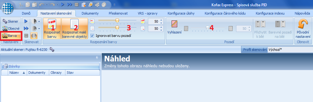 Nastavení barev